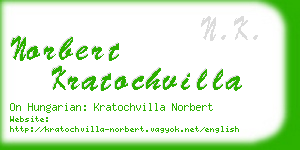 norbert kratochvilla business card